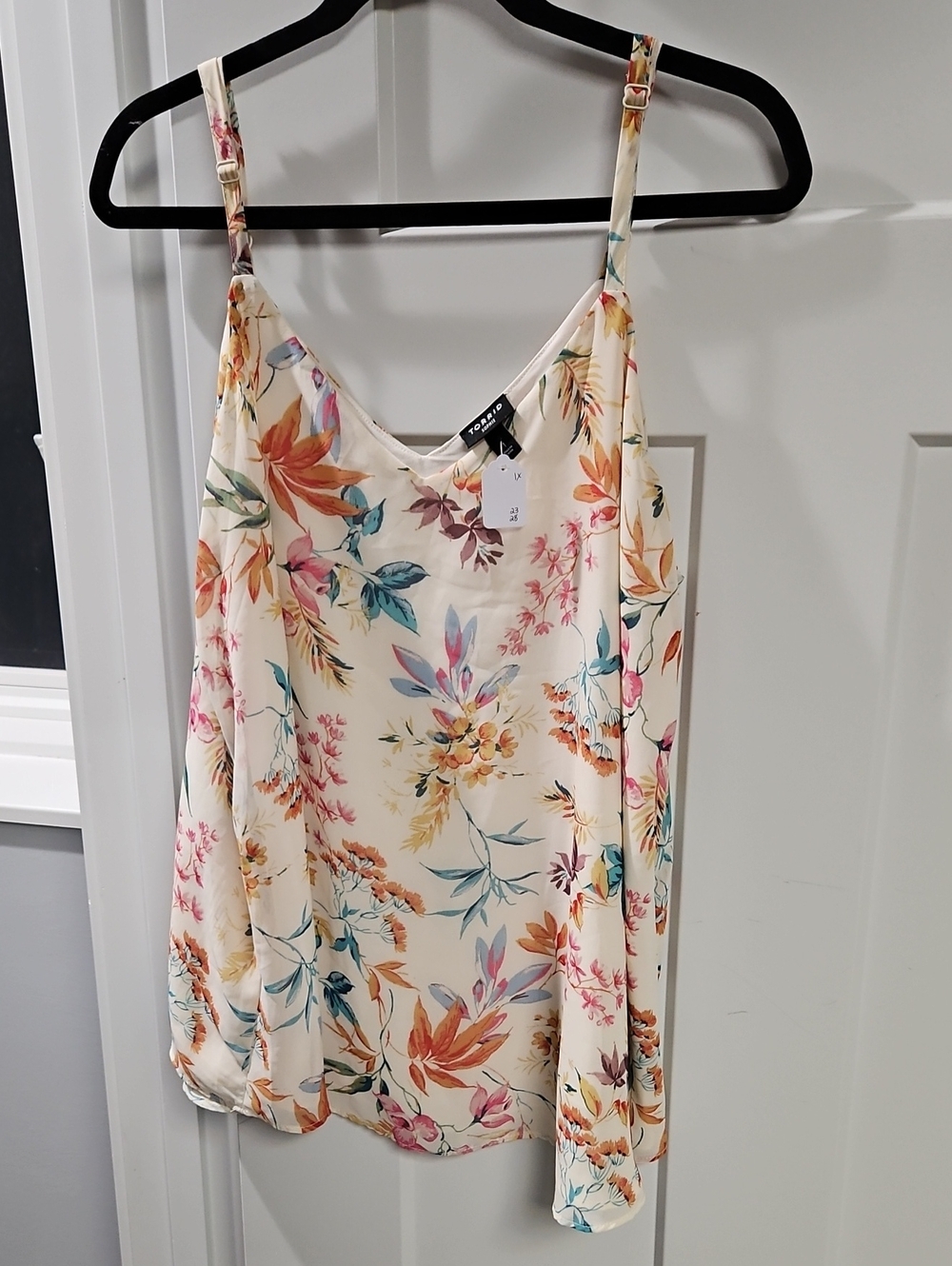 torrid Cream Floral Adjustable Strap Cami